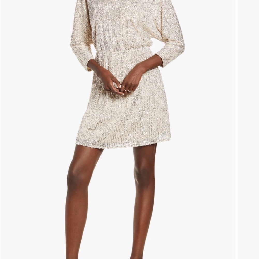 Elegant Silver Sequin Dress
